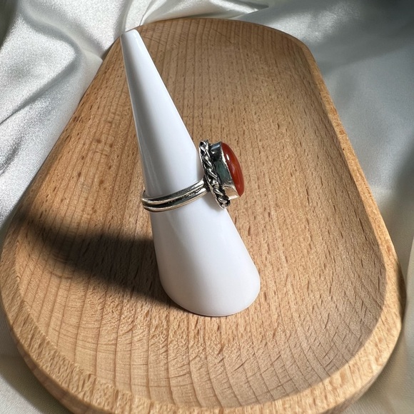 Carnelian 925 Gemstone Ring Size 6.5 - Picture 5 of 7